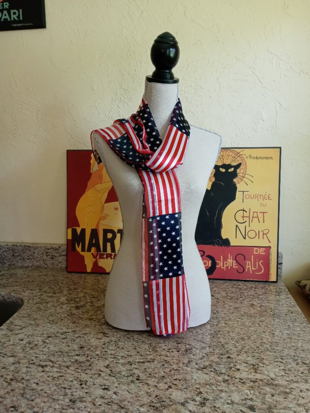 Patriotic Stars and Stripes Red White and Blue Scarf 4th of July